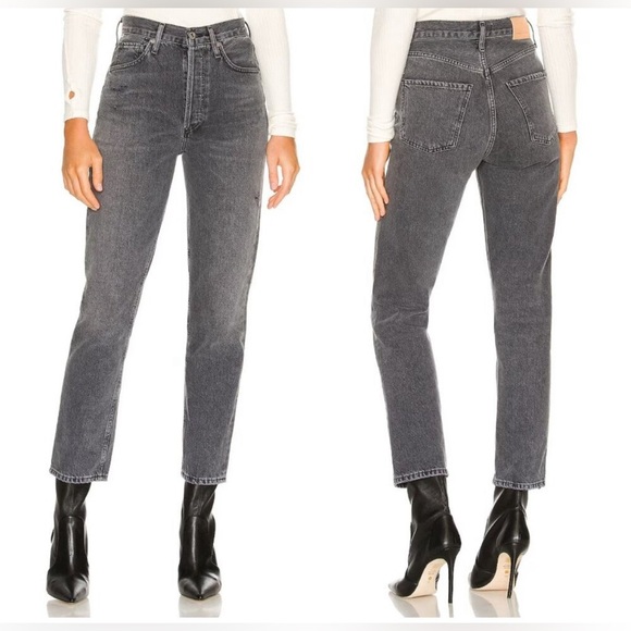 CITIZENS OF HUMANITY Sabine High Rise Straight Jeans Black Gray Premium Vintage - Picture 3 of 11